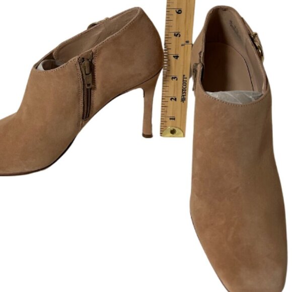 NWT 27 EDIT Penny Square Toe Stiletto Ankle Boots Women's Size 7.5 Wide Taupe - Picture 3 of 8